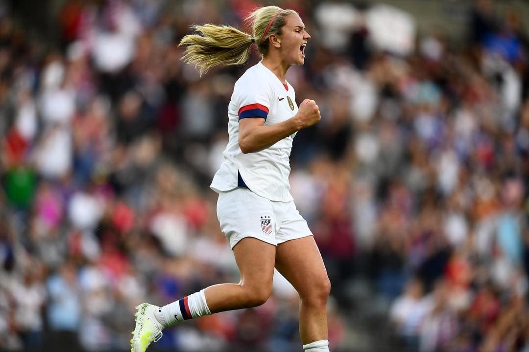 Lindsey Horan celebrando un gol. ¡El futbol es vida! Foto del USWNT Team.